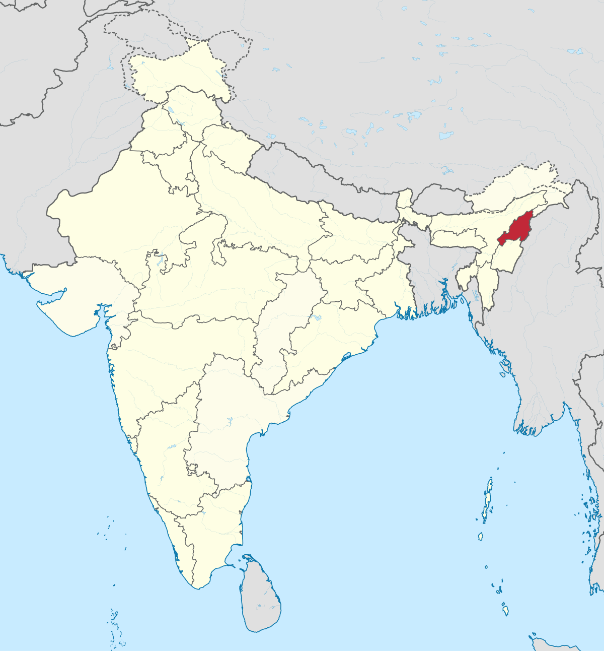 Map of Nagaland, India